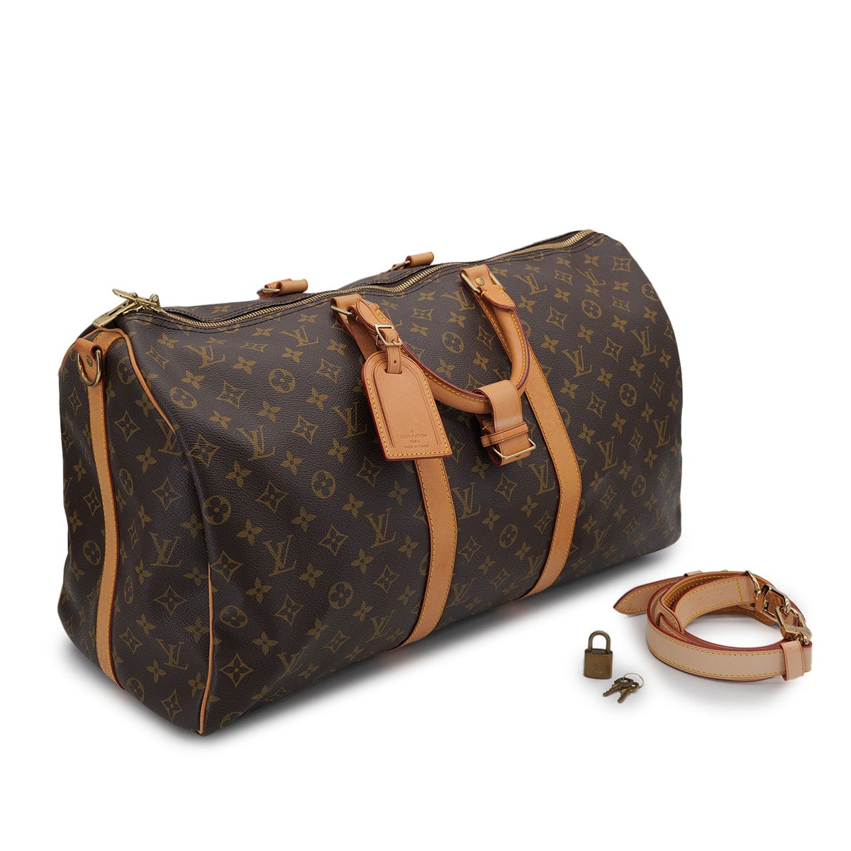 Luxury Promise Japan LOUIS VUITTON MONOGRAM KEEPALL BANDOULIERE 50 LUGGAGE BROWN M41416 90325322