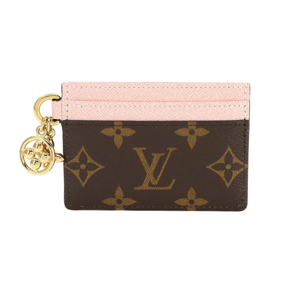 Luxury Promise Japan LOUIS VUITTON Monogram LV Charms Card Holder Brown Pink M82739 90288092