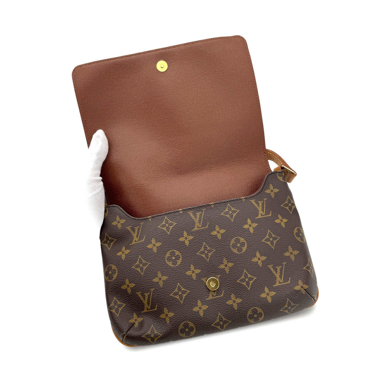 Luxury Promise Japan LOUIS VUITTON MONOGRAM MUSETTE TANGO SHORT SHOULDER BAG BROWN MONOGRAM CANVAS M51257 90291865