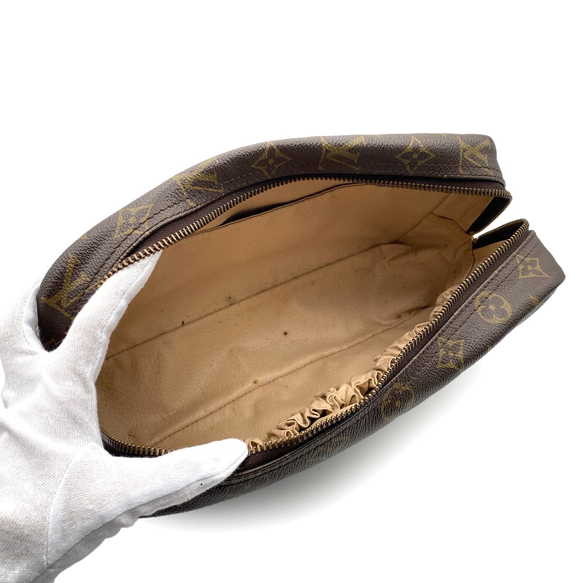 Luxury Promise Japan LOUIS VUITTON MONOGRAM TROUSSE TOILETTE 28 CLUTCH BAG BROWN M47522 90312676