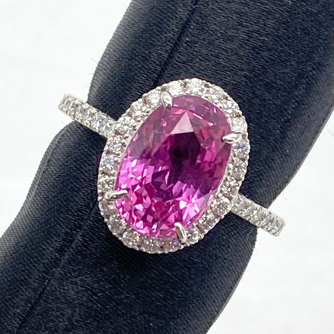 Luxury Promise Japan Madagascar Pt900 Pink Sapphire Ring, PS4.95 D0.43, 6.5g, GIA Certificate, US7.75 54165