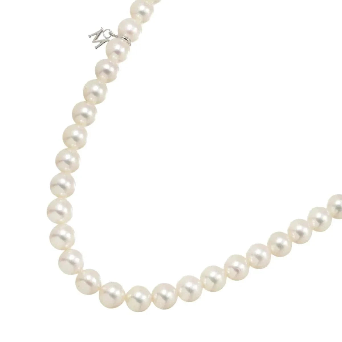 Luxury Promise Japan MIKIMOTO Akoya Pearl 7.0-6.5mm Necklace 18K White Gold 750 SV 90281192
