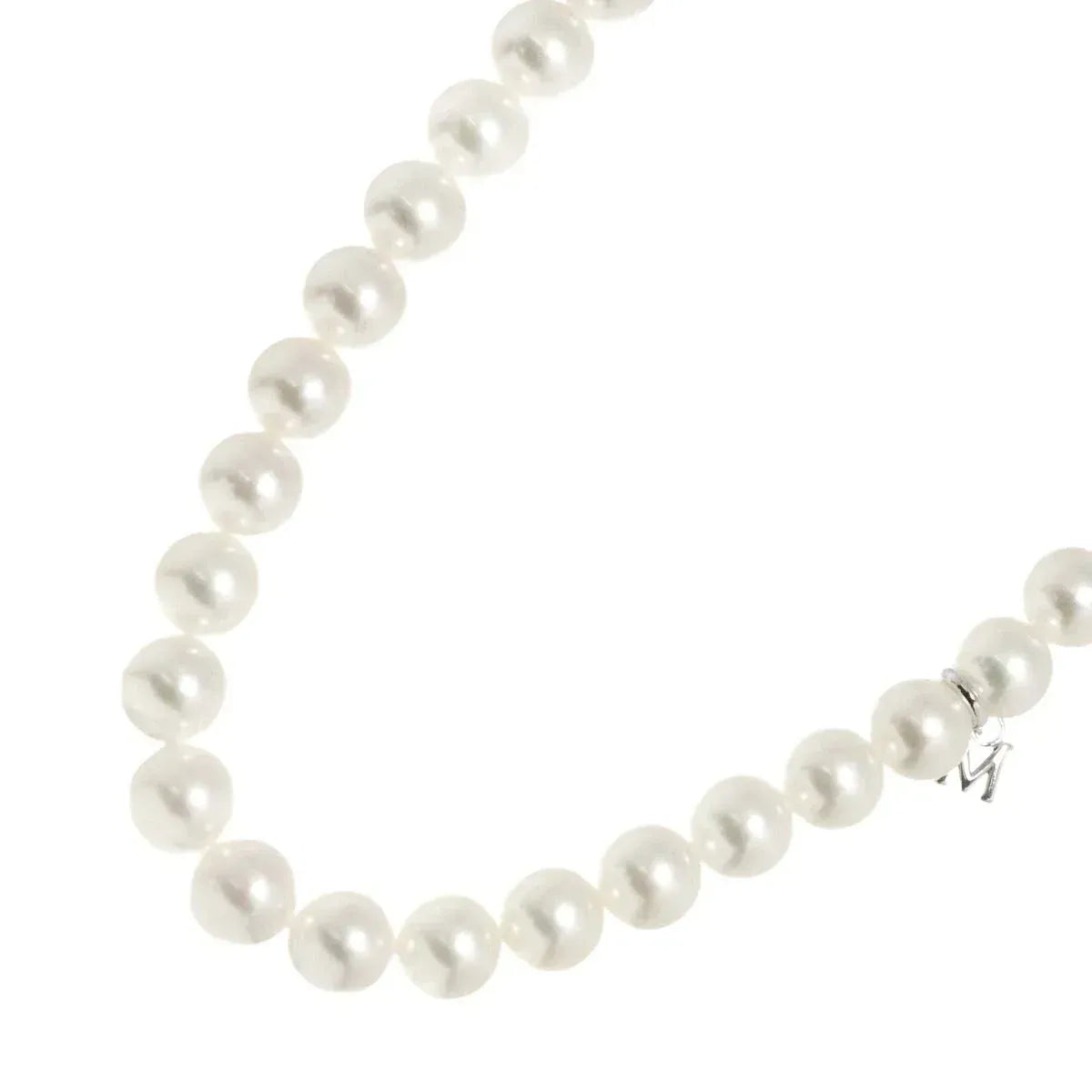 Luxury Promise Japan MIKIMOTO Akoya Pearl 7.4-6.9mm Necklace SV Silver 90293246
