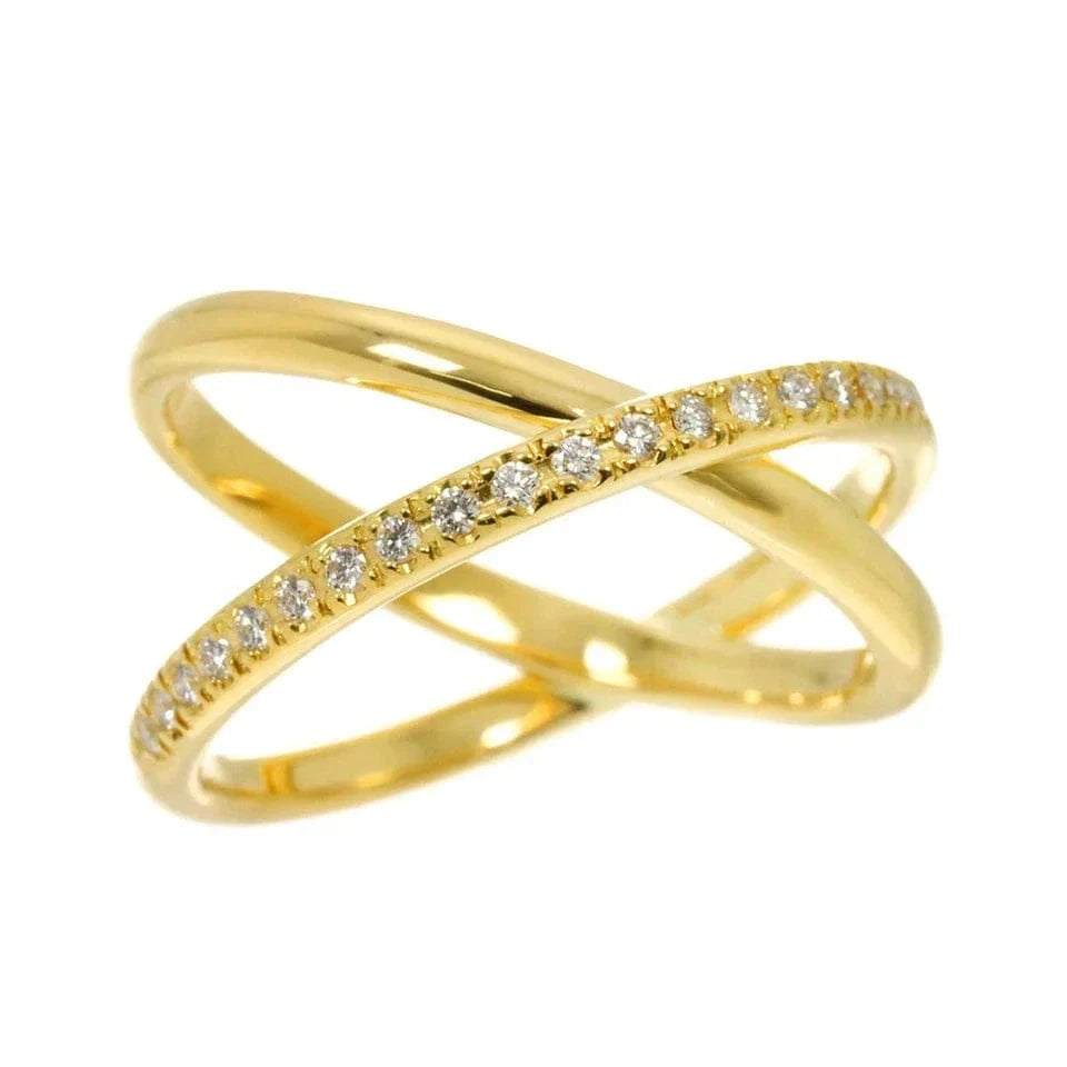 Luxury Promise Japan MIKIMOTO Diamond 0.18ct Ring 18K YG 750 Size7.25-7.5(US) 90283824