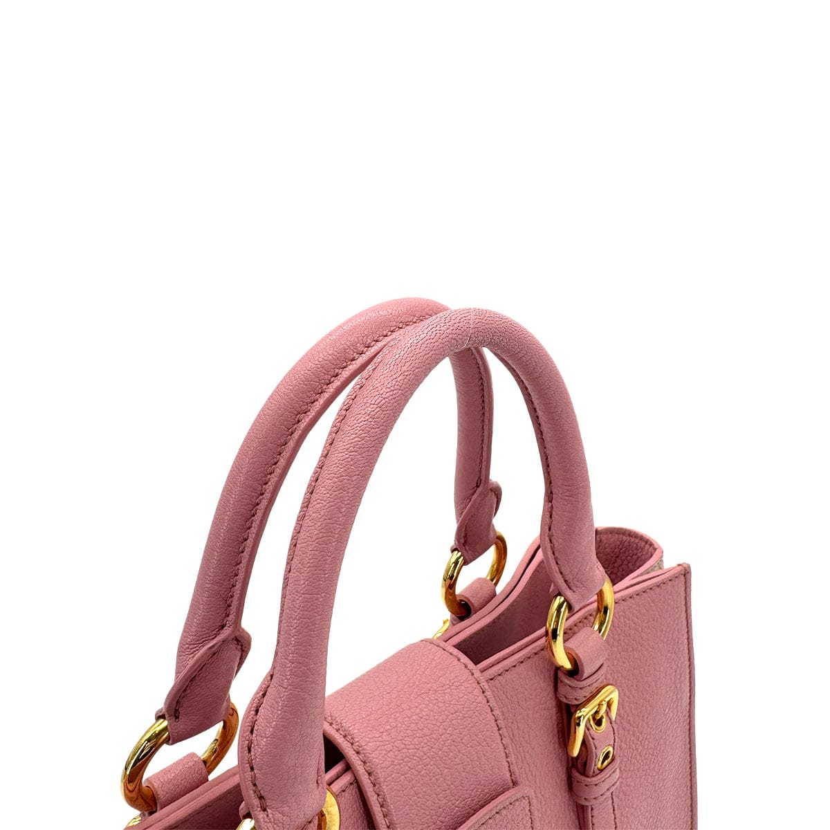 Luxury Promise Japan MIUMIU MADRAS HAND SHOULDER BAG PINK LEATHER 90299063