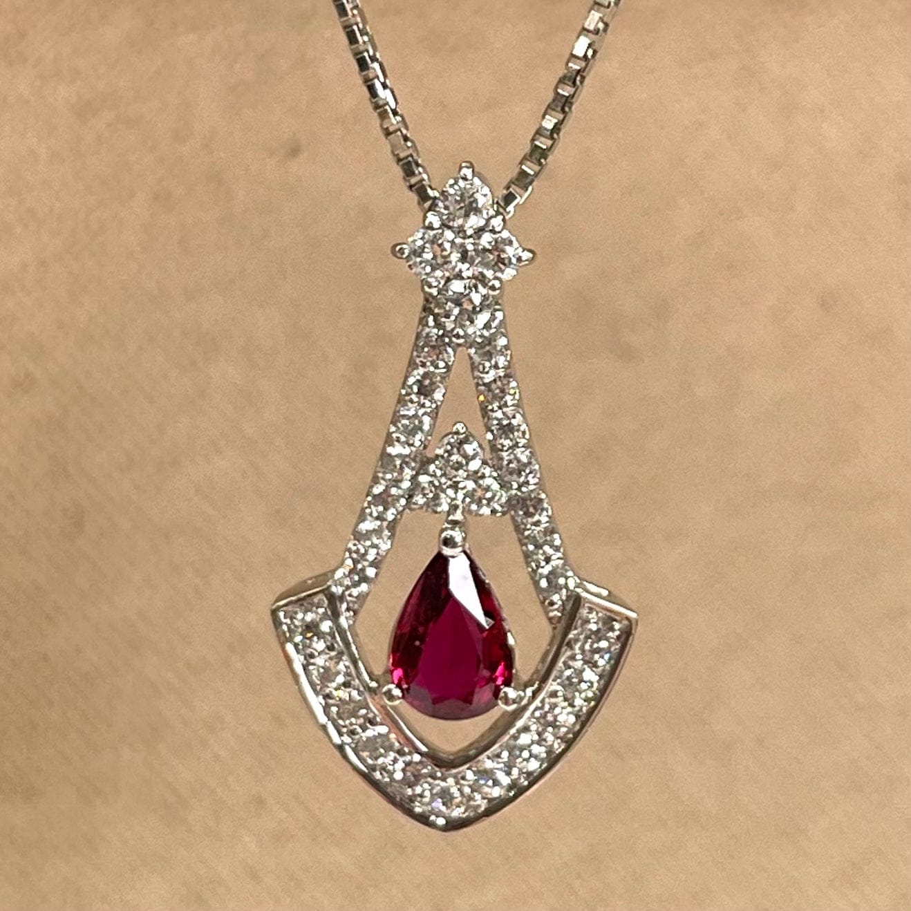 Luxury Promise Japan Necklace Ruby 0.42 Diamond 0.32 5 g 2700040934911