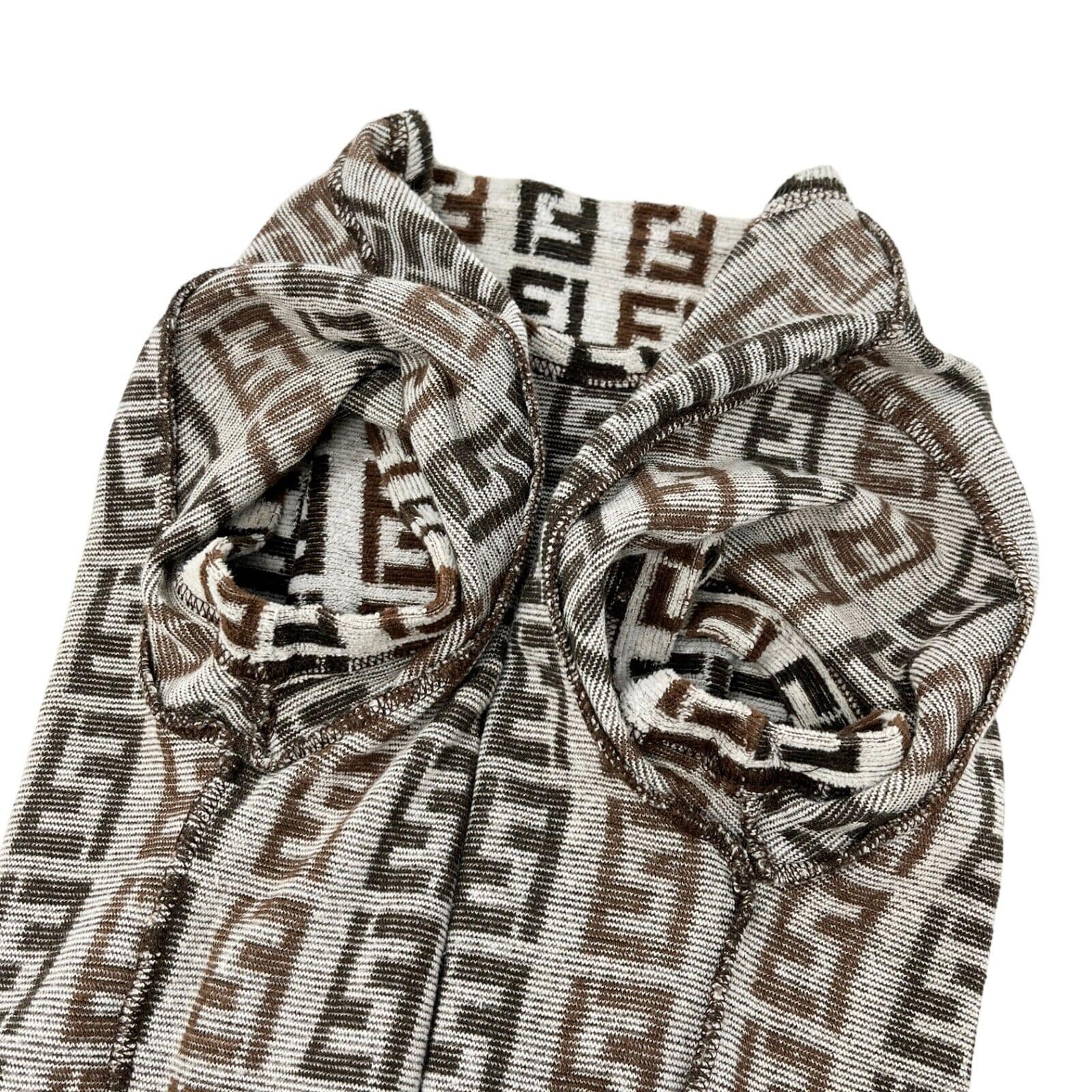 Luxury Promise Japan FENDI Vintage Zucca Monogram Cropped Top Mini Skirt Set #40 Brown Rank AB