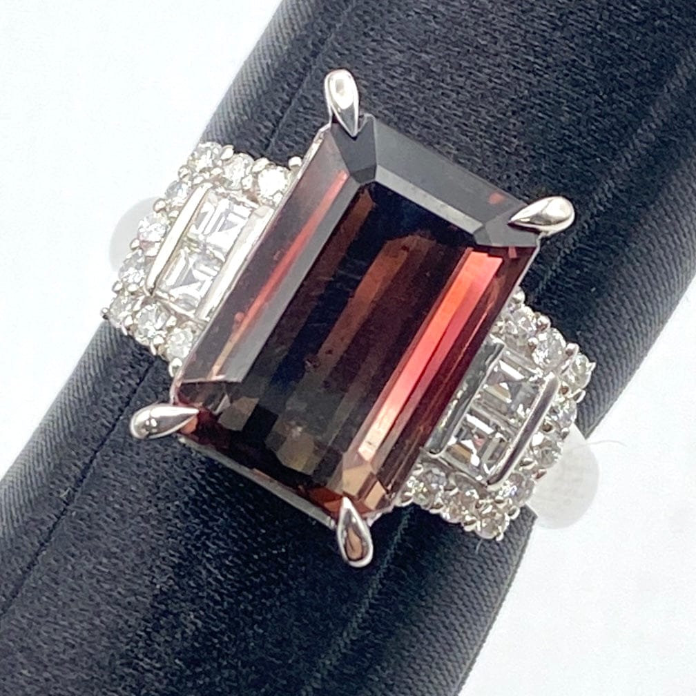 Luxury Promise Japan PT900 Bicolor Tourmaline Ring Bit 5.85 DA 0.56 9.6g NGL Mini US 7.75 25-76674-0