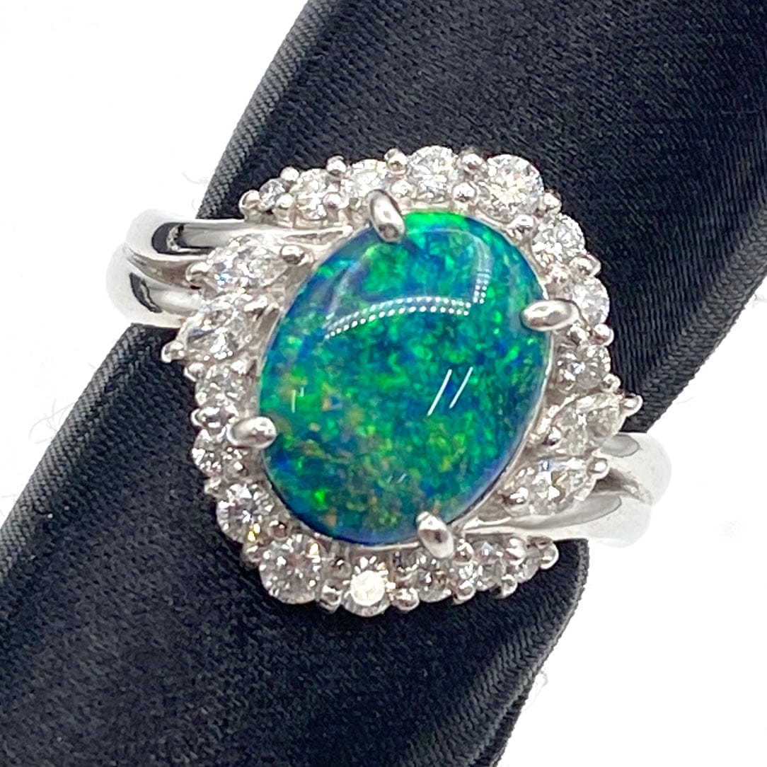 Luxury Promise Japan PT900 Black Opal Ring BKO 2.63 DA 0.63 11.2g GRJsorting US6.5 25-32539-0