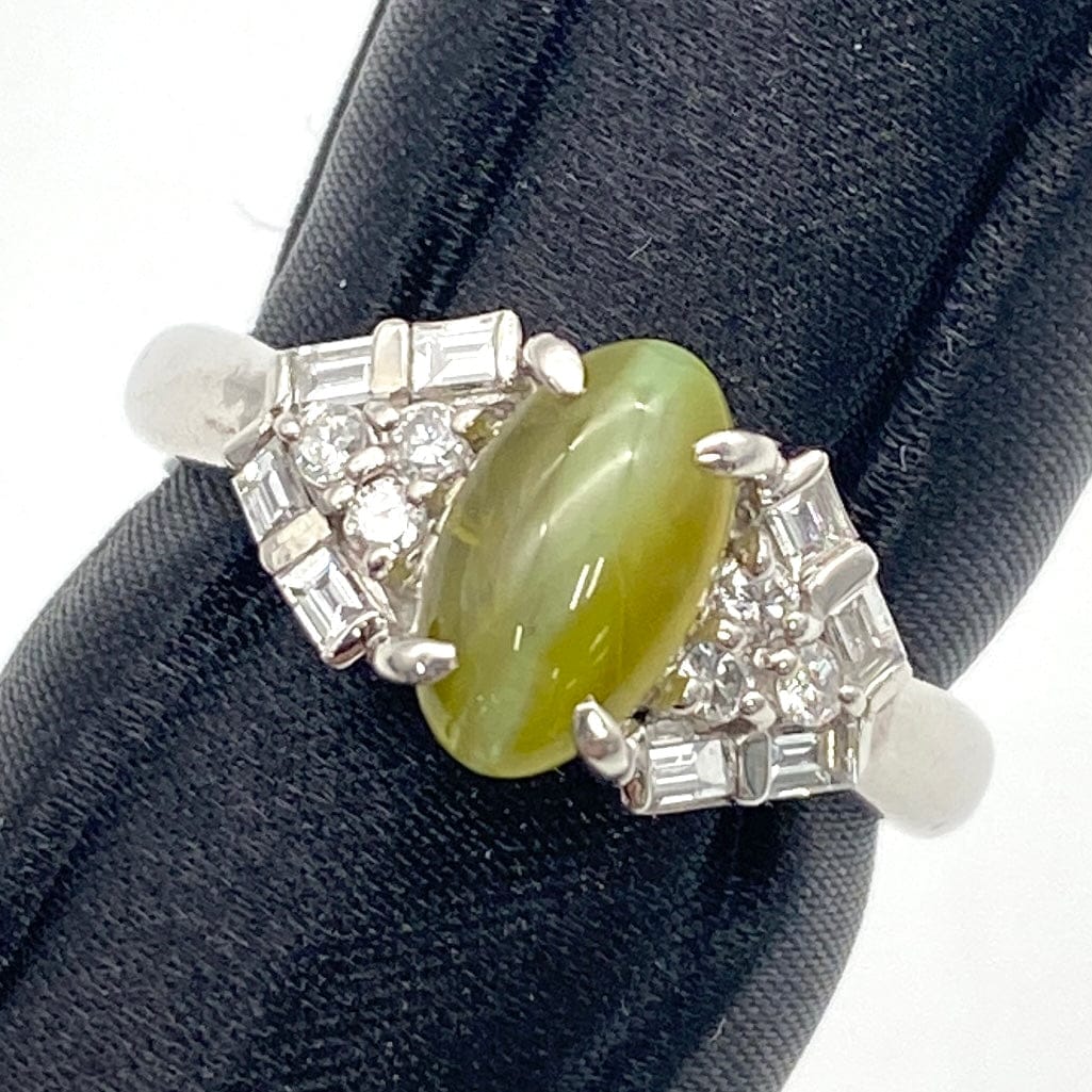 Luxury Promise Japan Pt900 Chrysoberyl Cat's Ring CCA1.92 D0.41 7.4g US6.5 51541