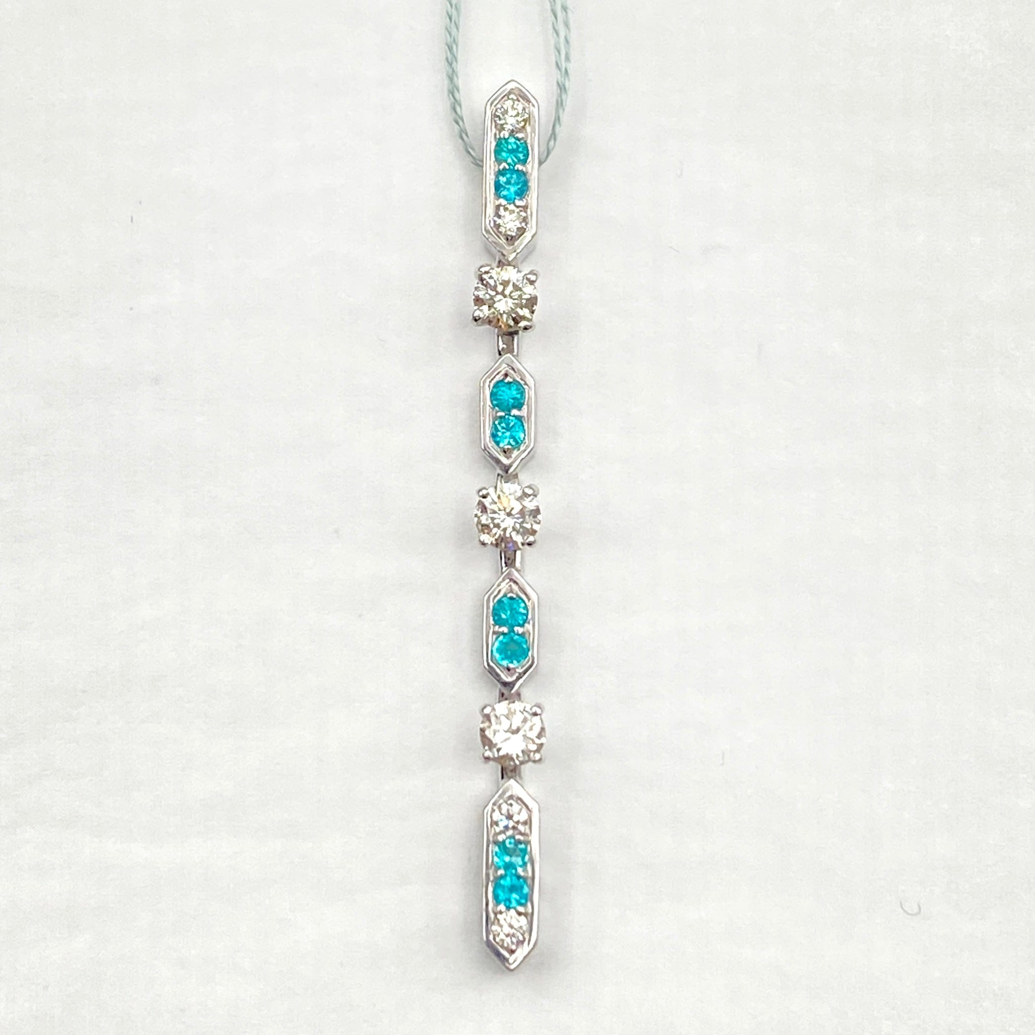 Luxury Promise Japan Pt900 Paraiba Pen Top PRB D0.6 D0.2 4.6g Certificate 53692