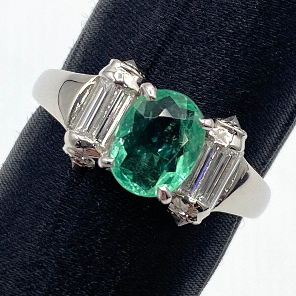 Luxury Promise Japan PT900 Paraiba Ring PRT 1.14 DA 0.55 5.7g Certificate US8 26-7282-0