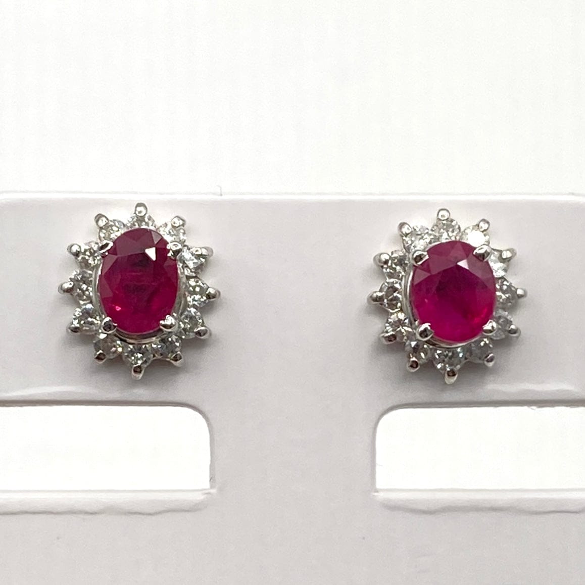 Luxury Promise Japan Pt900 Ruby Earrings R D0.18*2 2.5g 54955