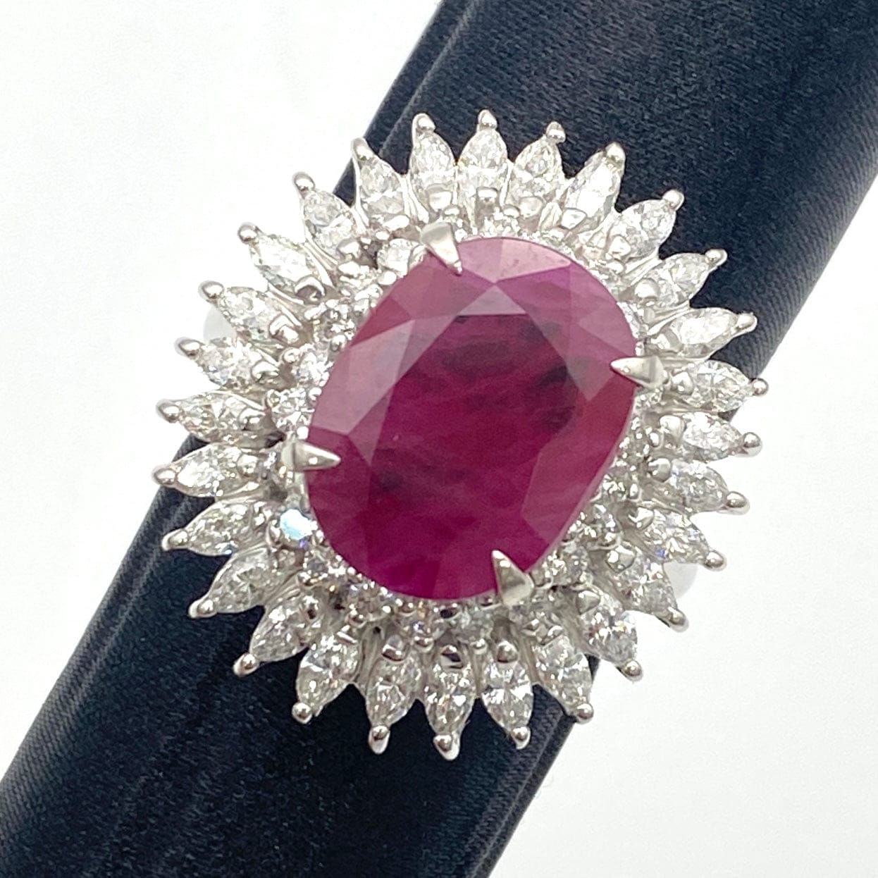 Luxury Promise Japan Pt900 Ruby Ring, R6.69 D1.81, Sorting, 23.2g, US6.25 53138