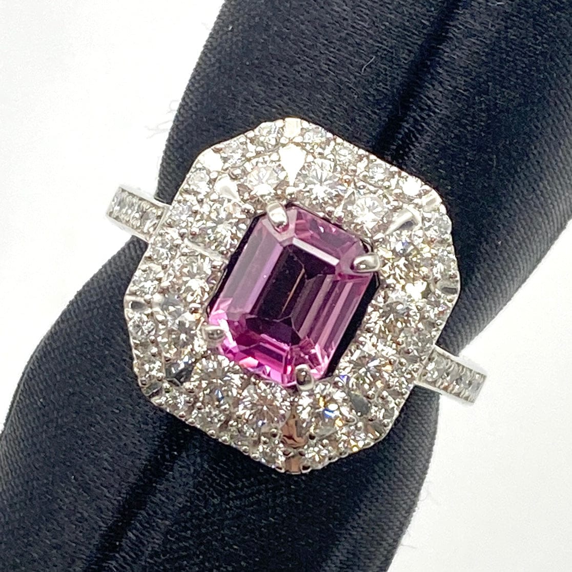 Luxury Promise Japan Pt950 Pink Sapphire Ring PS1.403 D0.94 Sorting 6.7g US6 52193