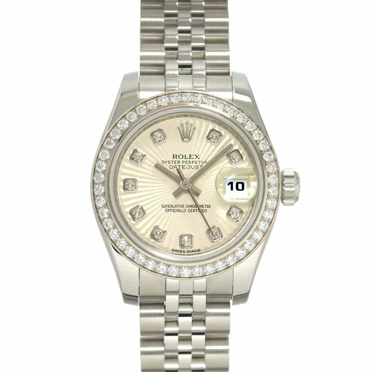 Luxury Promise Japan ROLEX Datejust 179384 Date Diamond 750 WG Ladies Silver gold 90289338