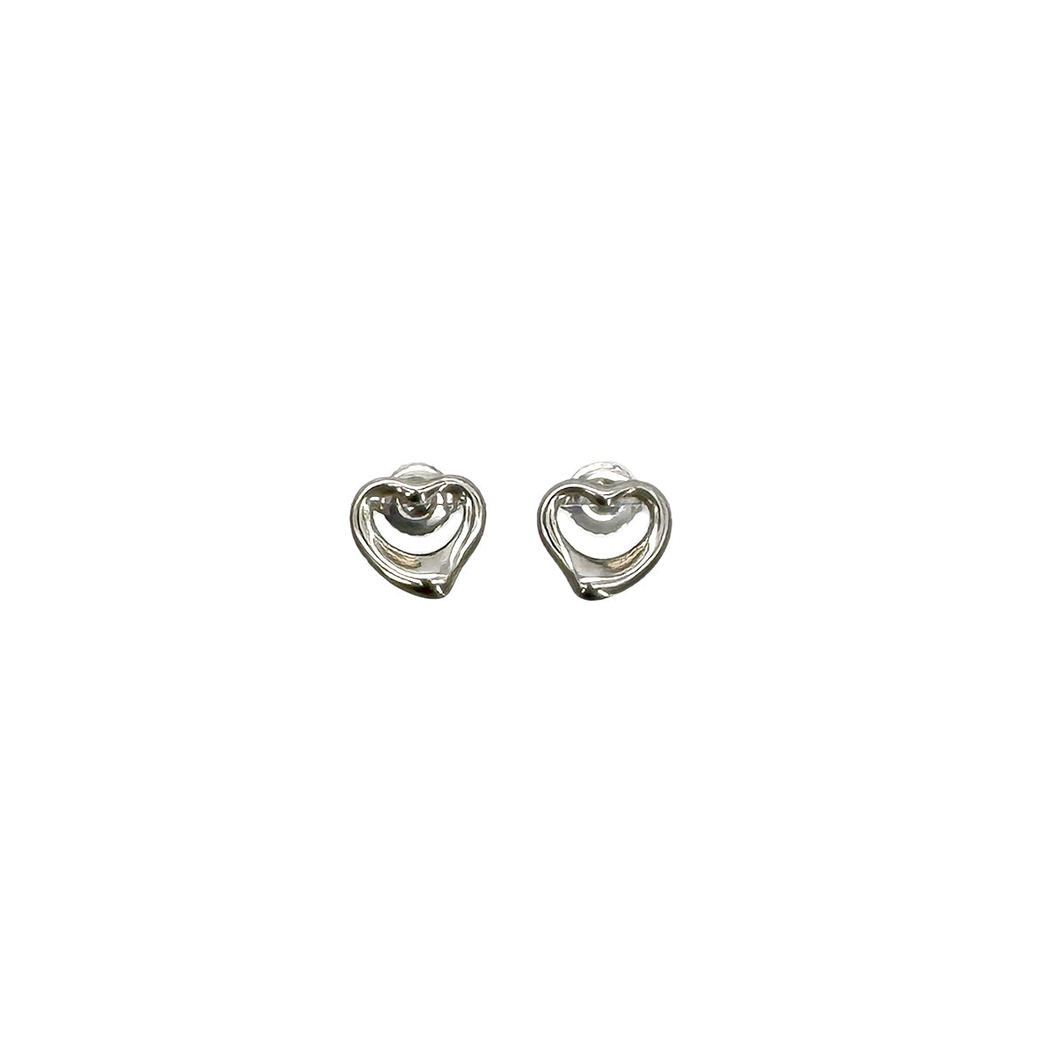 Luxury Promise Japan TIFFANY&Co. EARRINGS OPEN HEART SILVER ACCESSORY 90295118