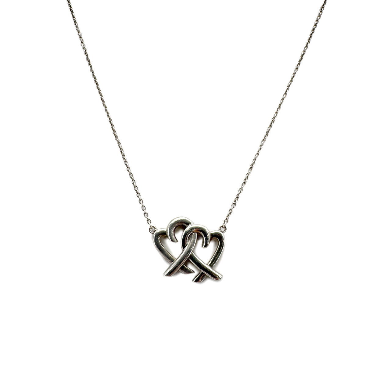 Luxury Promise Japan TIFFANY&CO. NECKLACE LOVING DOUBLE HEART INTERLOCKING PALOMA PICASSO SILVER925 ACCESSORY 90292074