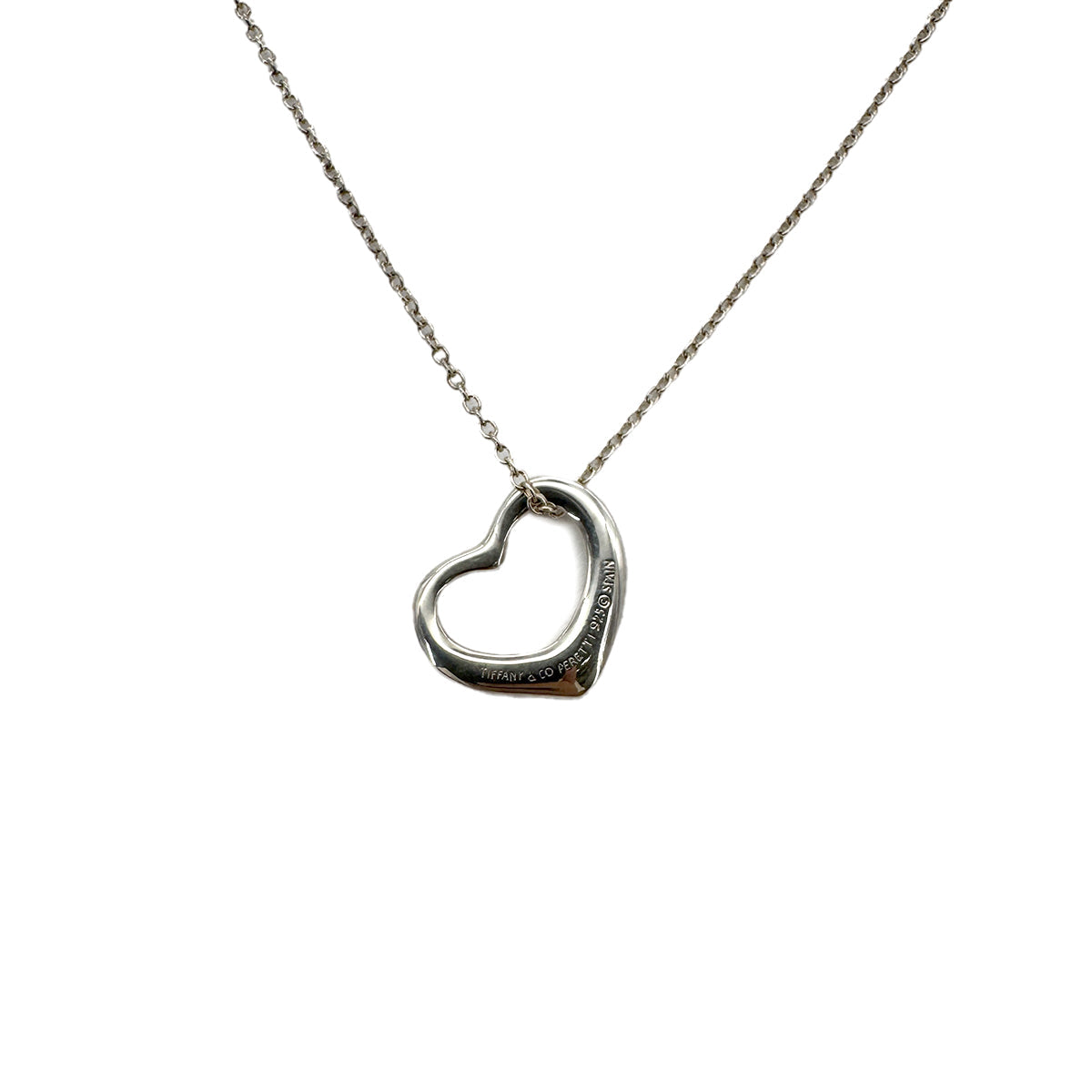 Luxury Promise Japan TIFFANY&Co. NECKLACE OPEN HEART 16MM SILVER925 ACCESSORY 90292707