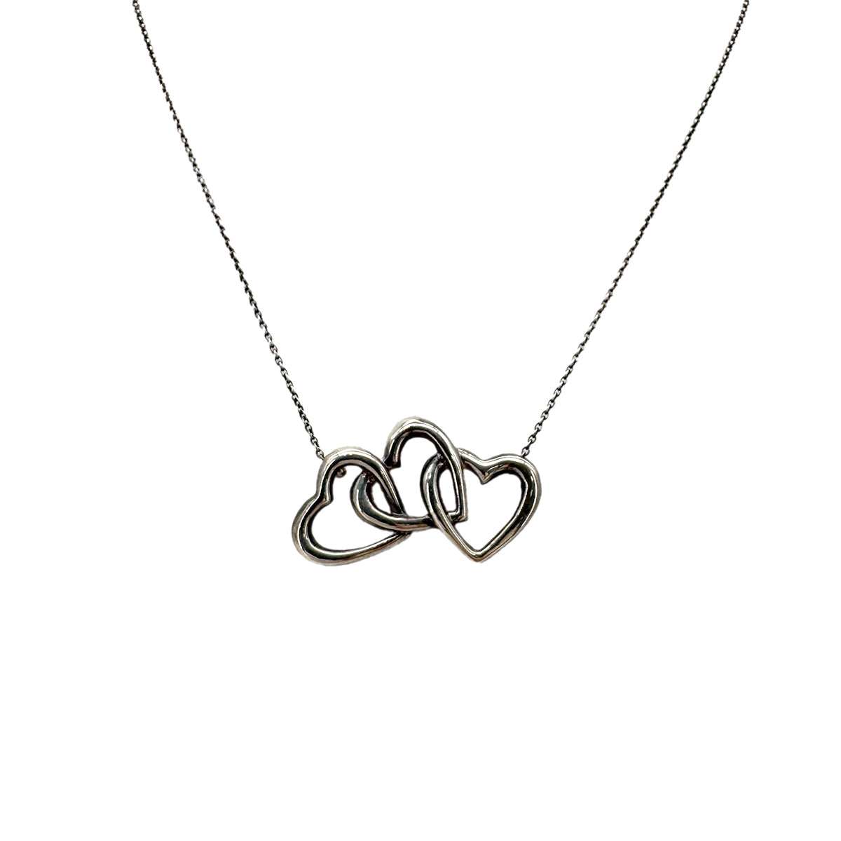 Luxury Promise Japan TIFFANY&Co. NECKLACE TRIPLE OPEN HEART SILVER925 ACCESSORY 90292030