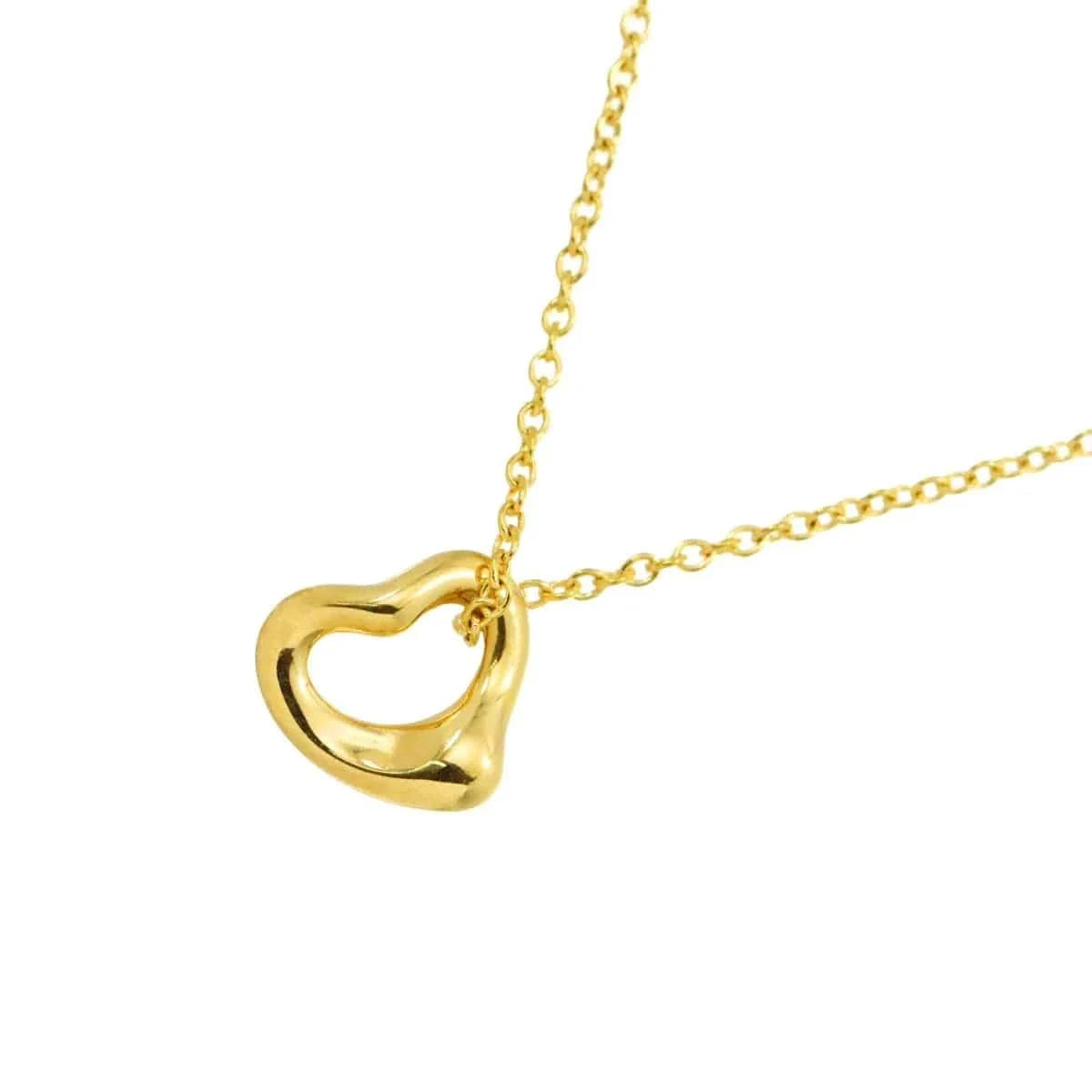 Luxury Promise Japan TIFFANY Co. Open Heart Necklace 18K Yellow Gold 750 90285609