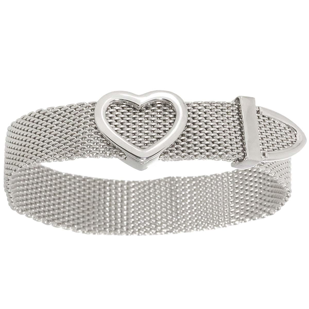Luxury Promise Japan TIFFANY&CO. Somerset Heart Mesh Bracelet 17cm SV Silver 925 Bracelet Tiffany 90278306