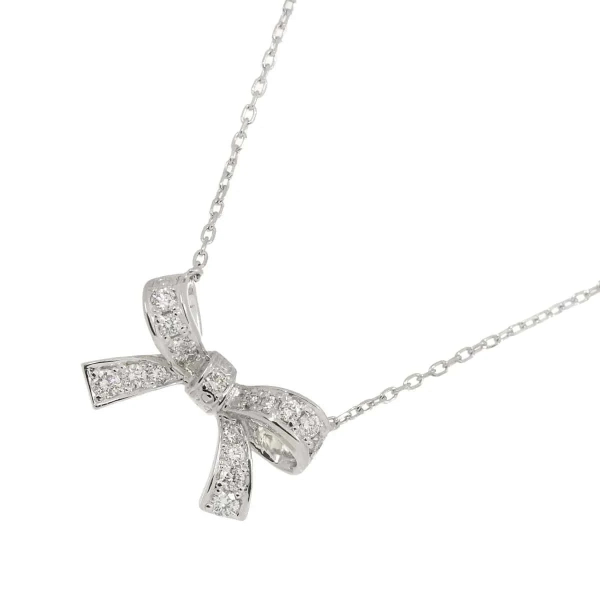 Luxury Promise Japan Vendome Diamond 0.18ct Necklace 18K WG 750 90272395