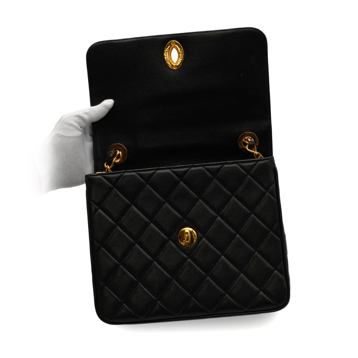 Luxury Promise Japan VINTAGE CHANEL BIC COCO CHAIN SHOULDER BAG BLACK LAMB SKIN GOLD HARDWARE 90345065
