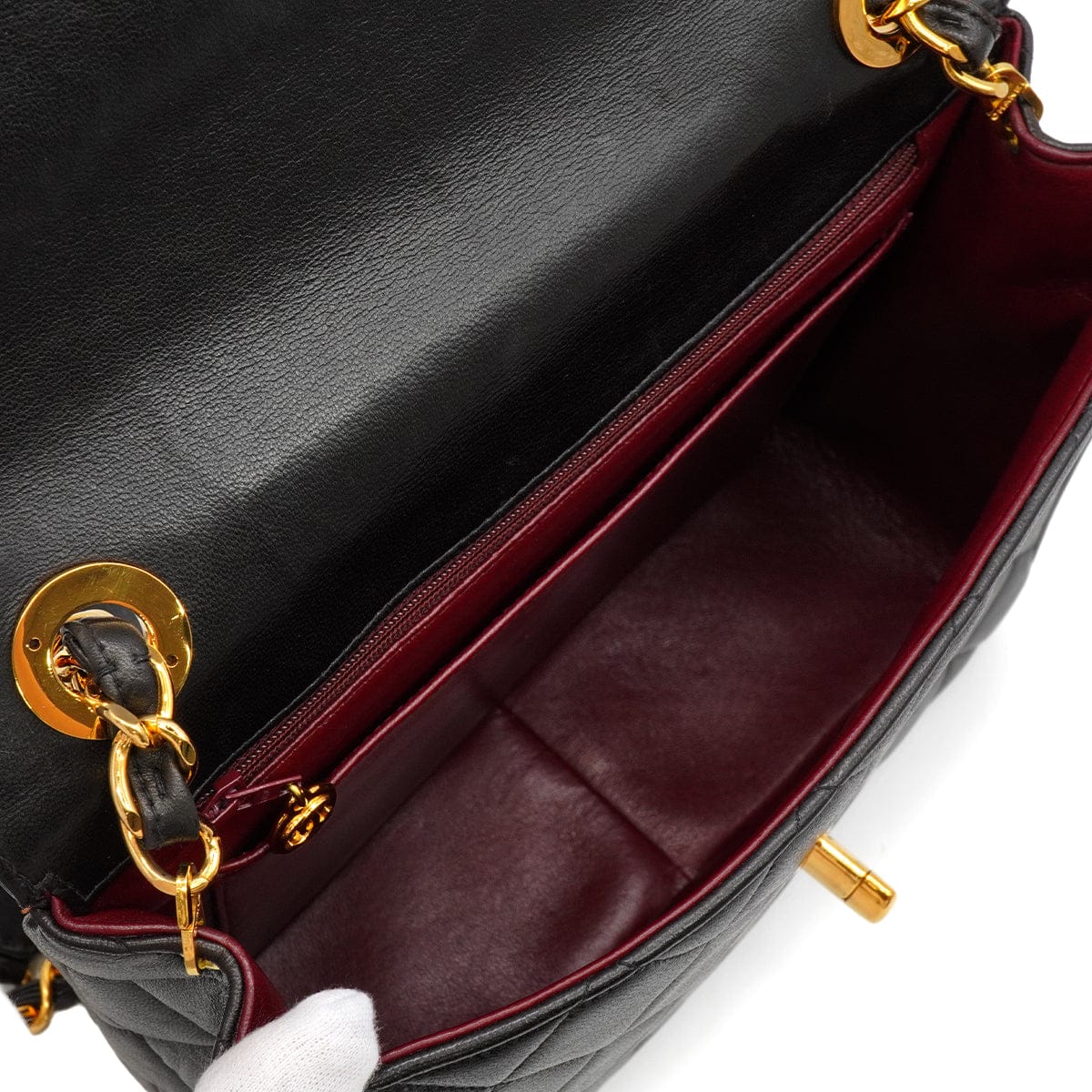 Luxury Promise Japan VINTAGE CHANEL BIC COCO CHAIN SHOULDER BAG BLACK LAMB SKIN GOLD HARDWARE 90345065