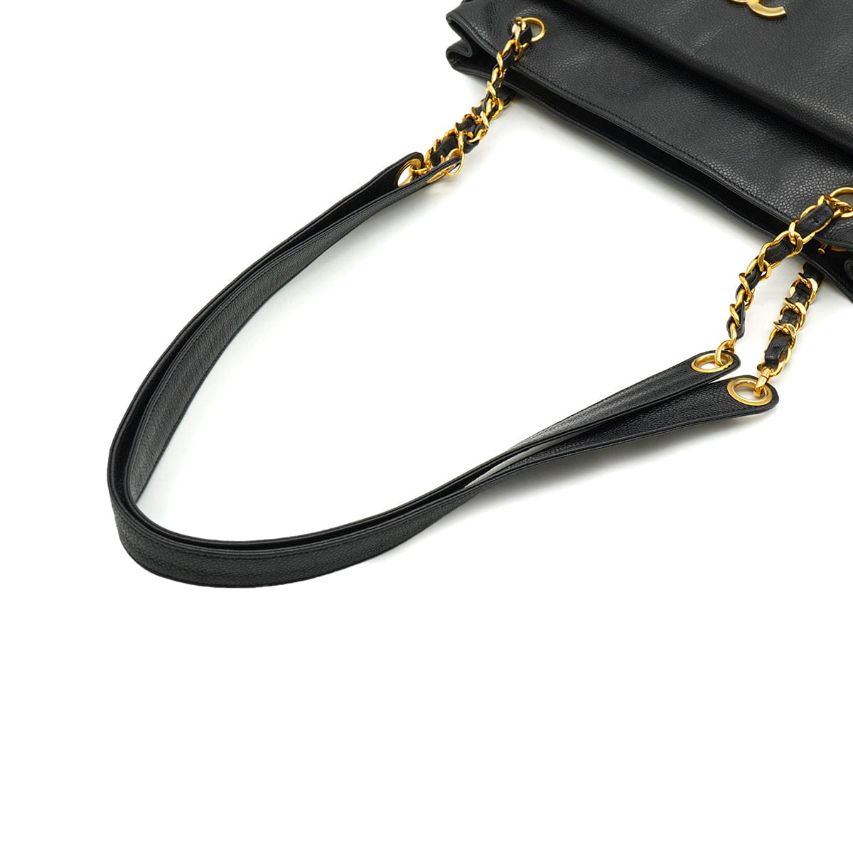 Luxury Promise Japan VINTAGE CHANEL BIG COCO CHAIN SHOULDER BAG BLACK CAVIAR SKIN GOLD HARDWARE 90335286