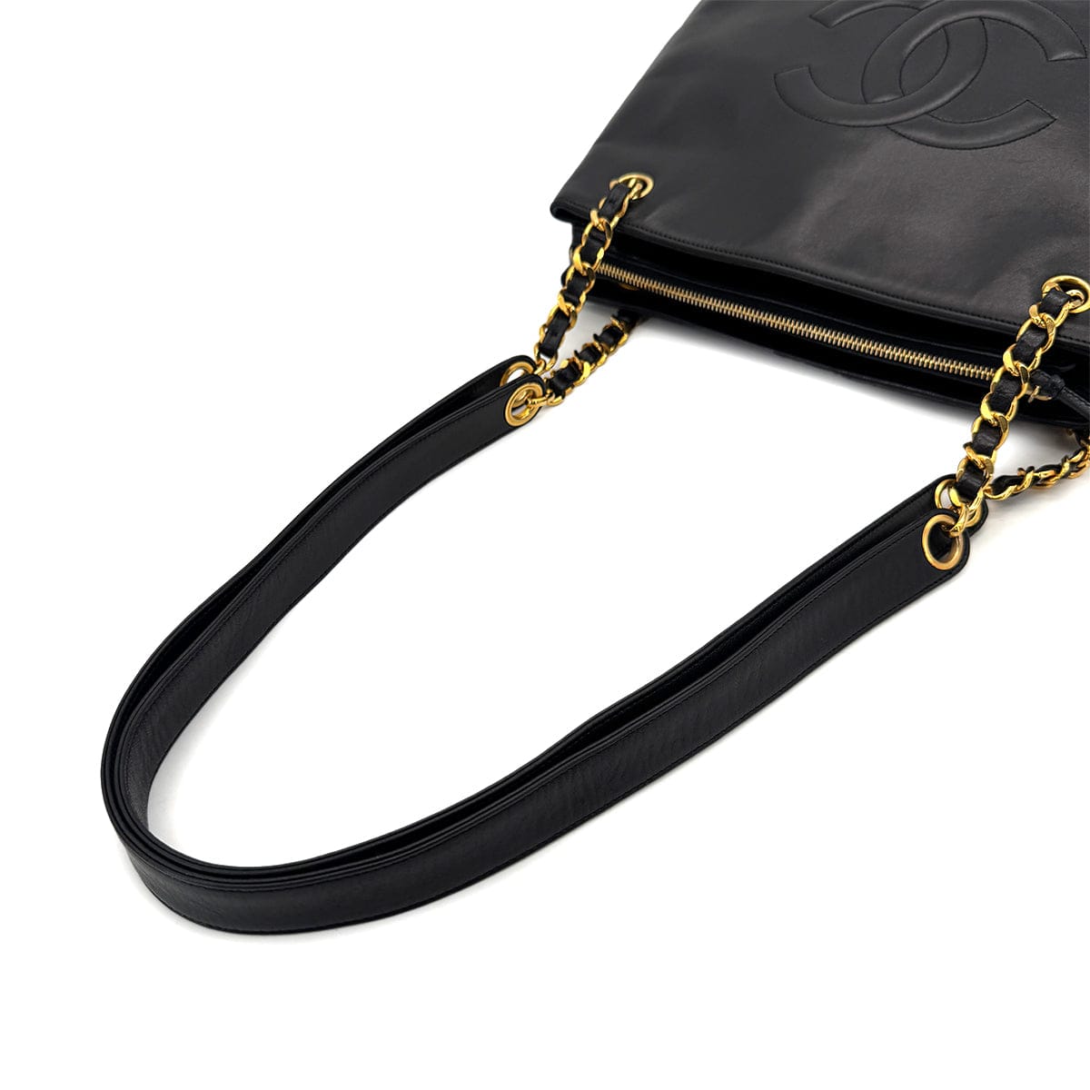 Luxury Promise Japan VINTAGE CHANEL BIG COCO CHAIN SHOULDER BAG BLACK LAMB SKIN GOLD HARDWARE 90317910