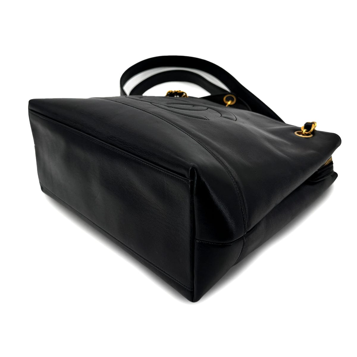 Luxury Promise Japan VINTAGE CHANEL BIG COCO CHAIN SHOULDER BAG BLACK LAMB SKIN GOLD HARDWARE 90317910
