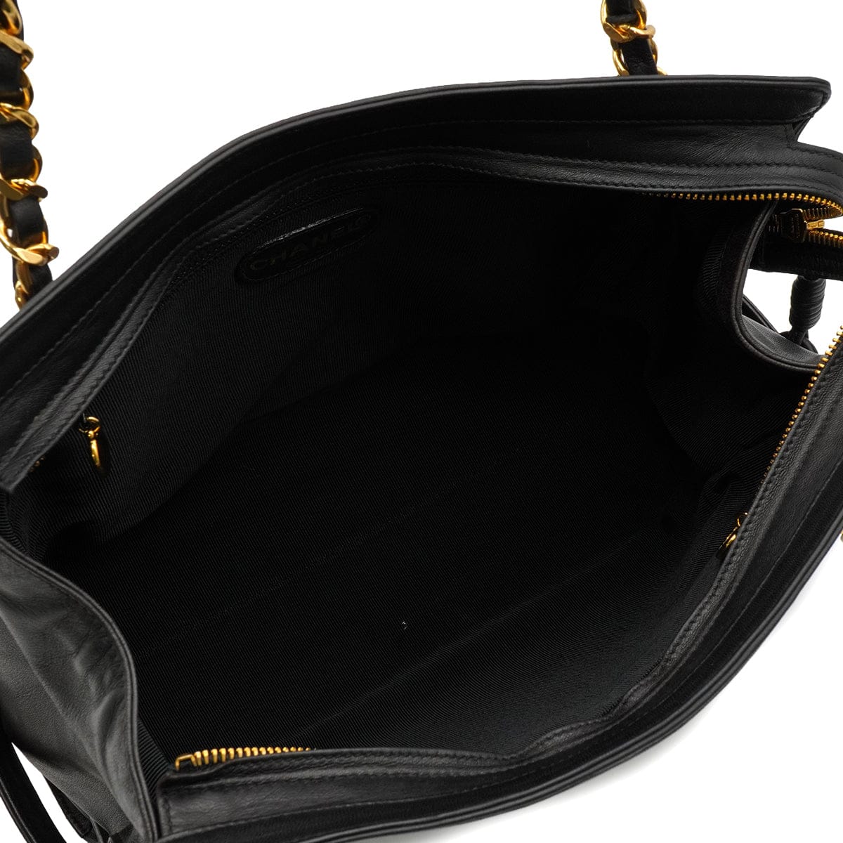 Luxury Promise Japan VINTAGE CHANEL BIG COCO CHAIN SHOULDER BAG BLACK LAMB SKIN GOLD HARDWARE 90344382