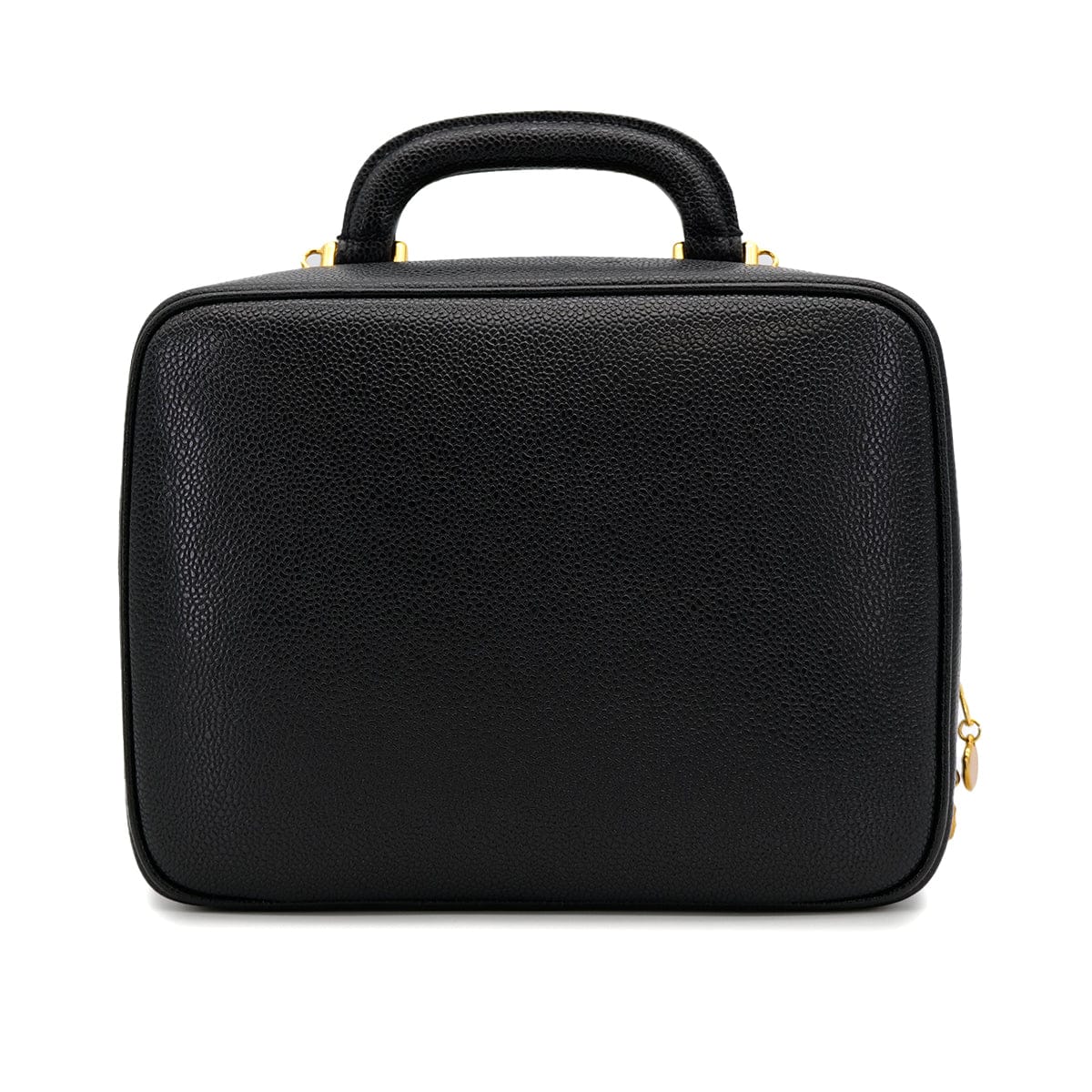 Luxury Promise Japan VINTAGE CHANEL BIG COCO VANITY HAND SHOULDER BAG BLACK CAVIAR SKIN GOLD HARDWARE 90315875