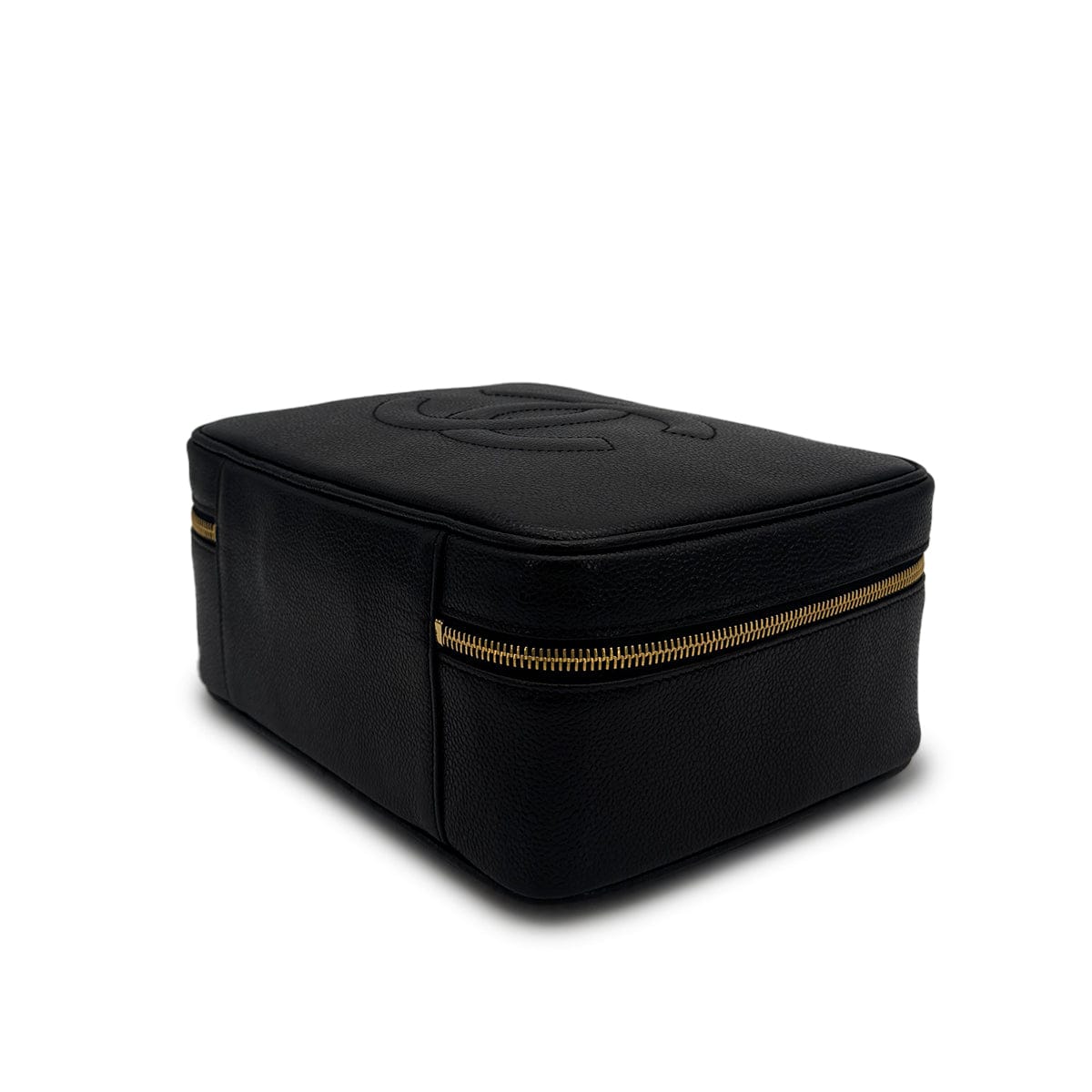 Luxury Promise Japan VINTAGE CHANEL BIG COCO VANITY HAND SHOULDER BAG BLACK CAVIAR SKIN GOLD HARDWARE 90315875