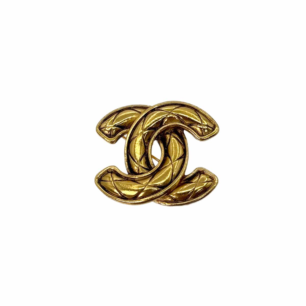 Luxury Promise Japan VINTAGE CHANEL BROOCH MATELASSE COCOMARK GOLD ACCESSORY 90322537