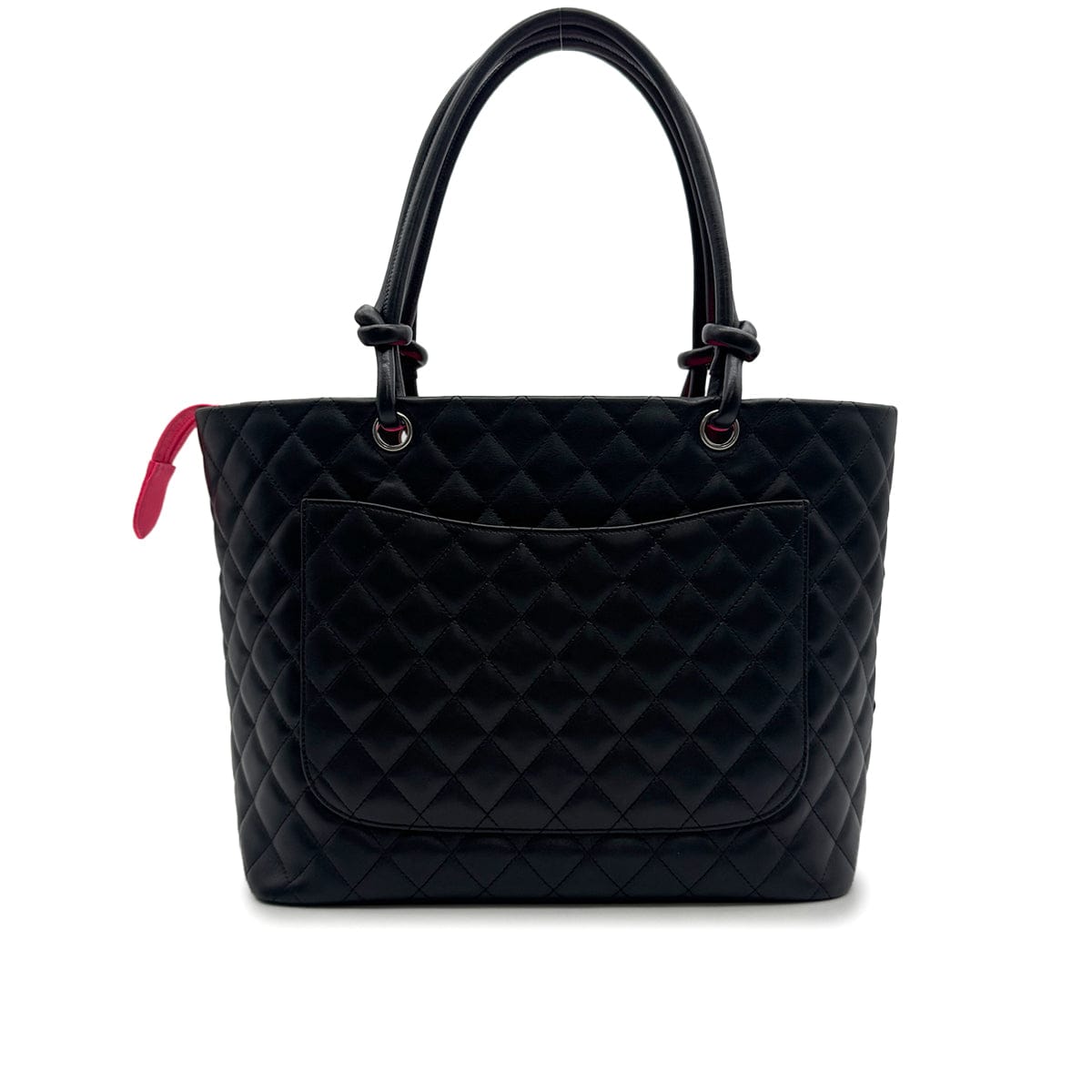 Luxury Promise Japan VINTAGE CHANEL CAMBON LINE BIG COCO TOTE BAG BLACK LEATHER 90315625