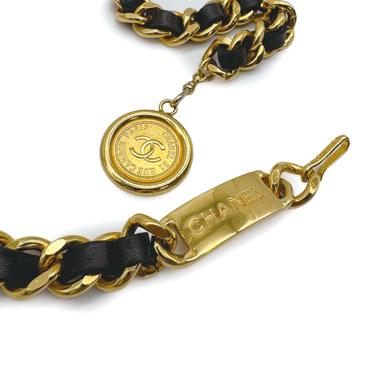 Luxury Promise Japan VINTAGE CHANEL CHAIN BELT LEATHER COCOMARK GOLD ACCESSORY 90316891