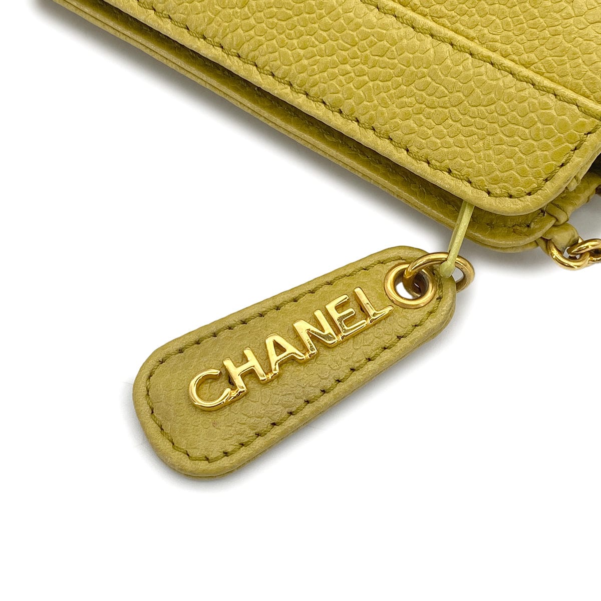 Luxury Promise Japan VINTAGE CHANEL CHAIN SHOULDER BAG YELLOW CAVIAR SKIN GOLD HARDWARE 90317294
