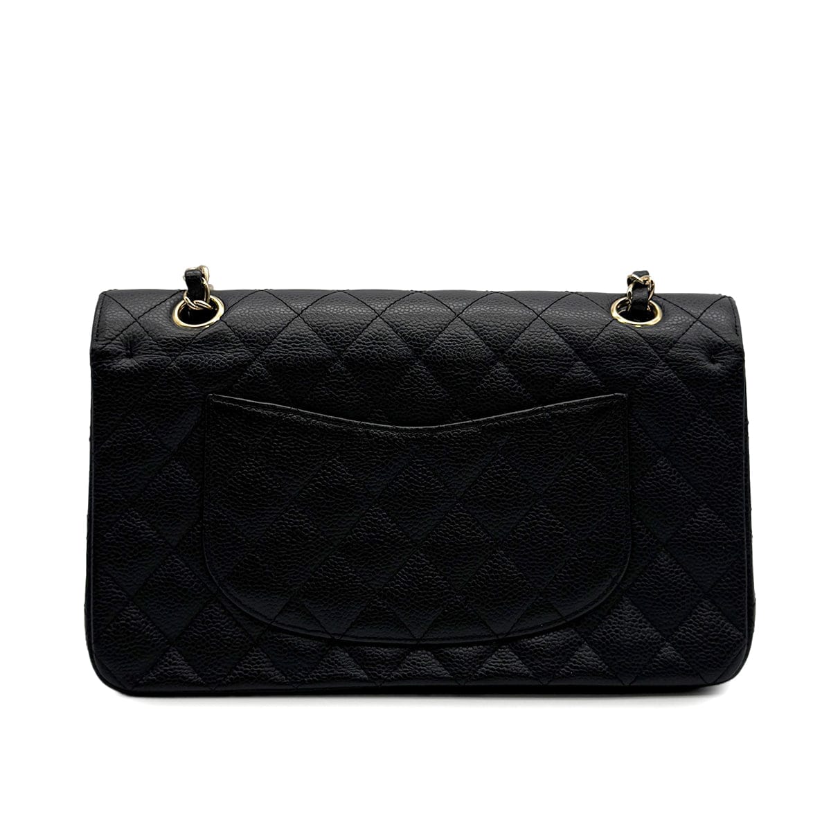 Luxury Promise Japan VINTAGE CHANEL CLASSIC FLAP MEDIUM CHAIN SHOULDER BAG BLACK CAVIAR SKIN GOLD HARDWARE 90313862