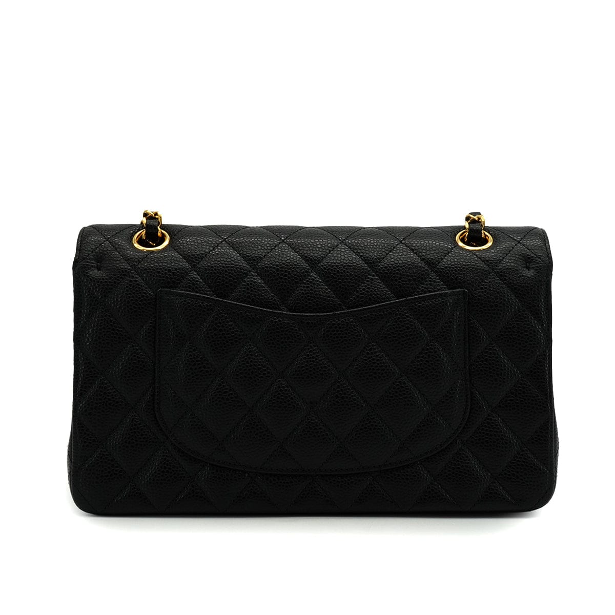 Luxury Promise Japan VINTAGE CHANEL CLASSIC FLAP MEDIUM CHAIN SHOULDER BAG BLACK CAVIAR SKIN GOLD HARDWARE 90345073