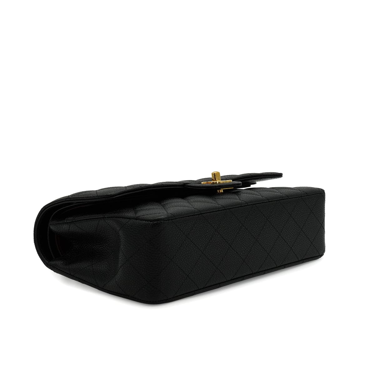 Luxury Promise Japan VINTAGE CHANEL CLASSIC FLAP MEDIUM CHAIN SHOULDER BAG BLACK CAVIAR SKIN GOLD HARDWARE 90345073