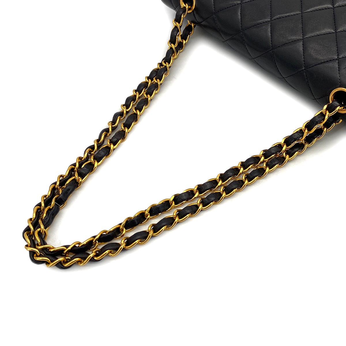 Luxury Promise Japan VINTAGE CHANEL CLASSIC FLAP MEDIUM CHAIN SHOULDER BAG BLACK LAMB SKIN GOLD HARDWARE 90318733