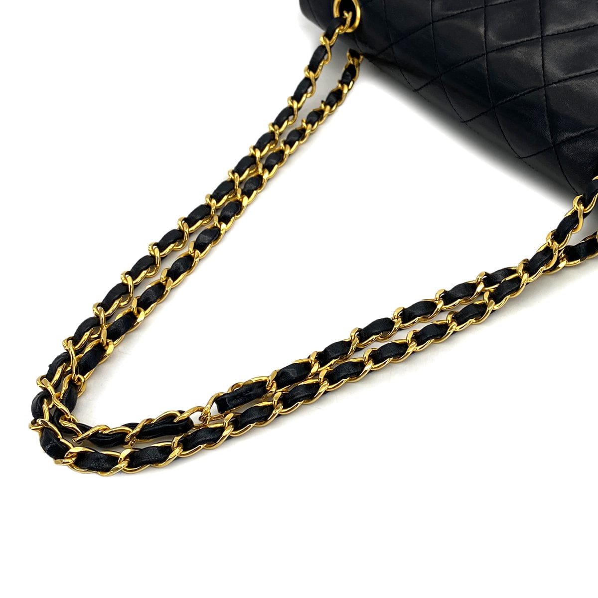 Luxury promise Japan VINTAGE CHANEL CLASSIC FLAP MEDIUM CHAIN SHOULDER BAG BLACK LAMB SKIN GOLD HARDWARE 90324800