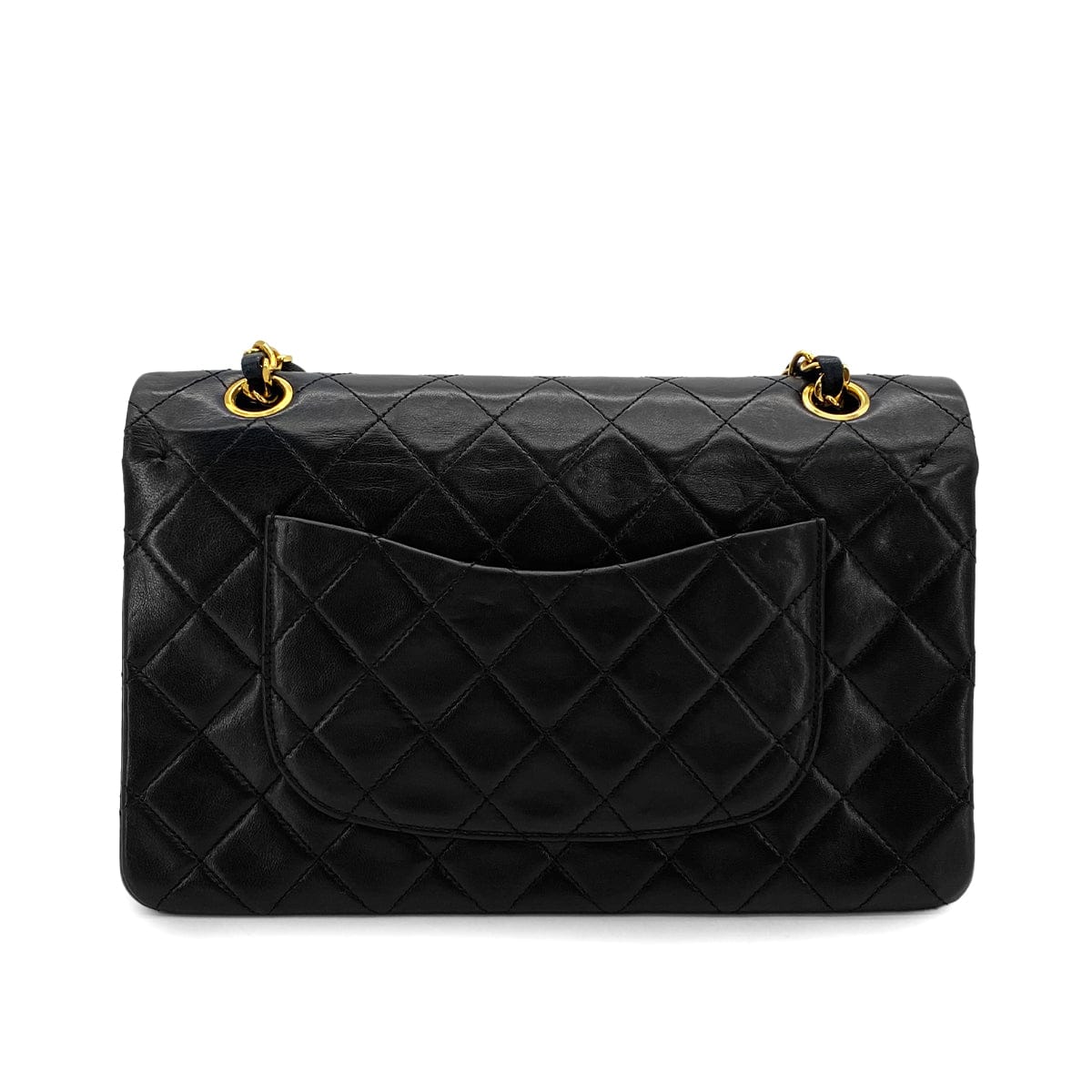 Luxury promise Japan VINTAGE CHANEL CLASSIC FLAP MEDIUM CHAIN SHOULDER BAG BLACK LAMB SKIN GOLD HARDWARE 90324800