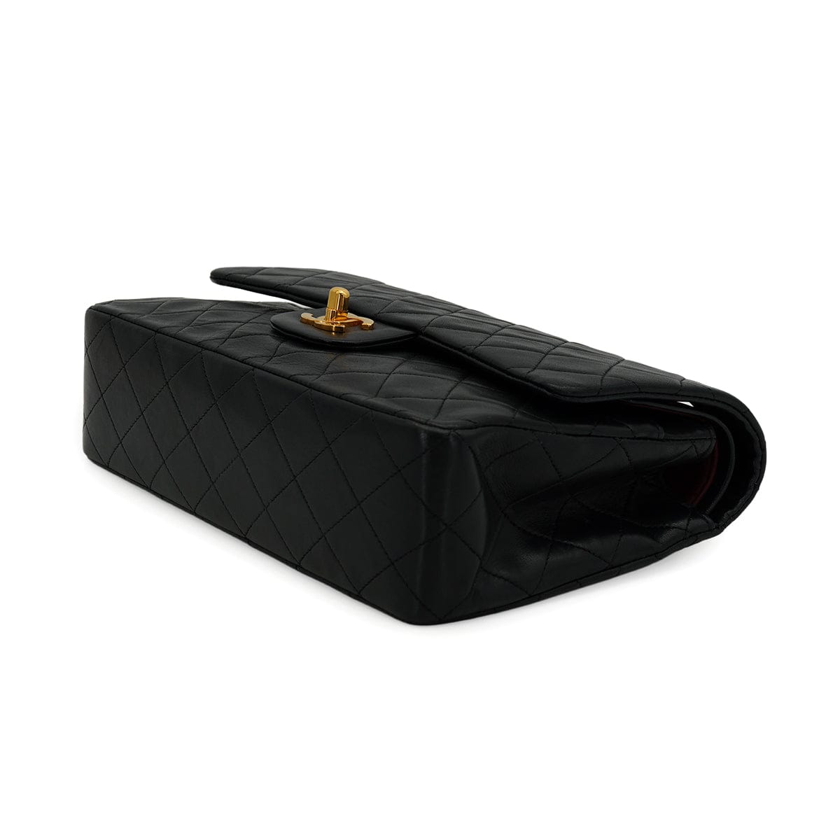 Luxury Promise Japan VINTAGE CHANEL CLASSIC FLAP MEDIUM CHAIN SHOULDER BAG BLACK LAMB SKIN GOLD HARDWARE 90333179