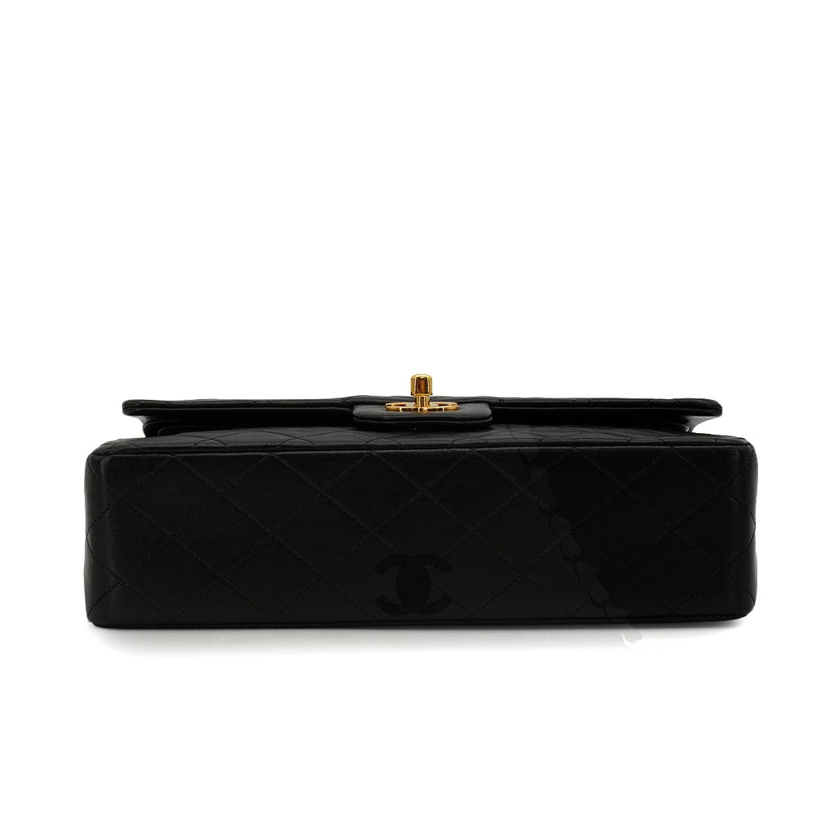 Luxury Promise Japan VINTAGE CHANEL CLASSIC FLAP MEDIUM CHAIN SHOULDER BAG BLACK LAMB SKIN GOLD HARDWARE 90343945