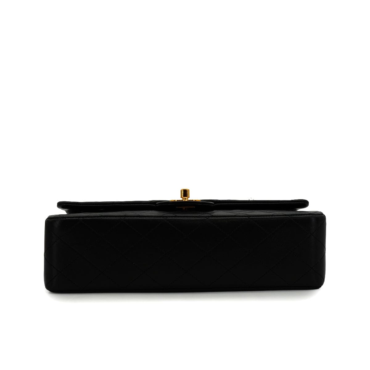 Luxury Promise Japan VINTAGE CHANEL CLASSIC FLAP MEDIUM CHAIN SHOULDER BAG BLACK LAMB SKIN GOLD HARDWARE 90343946