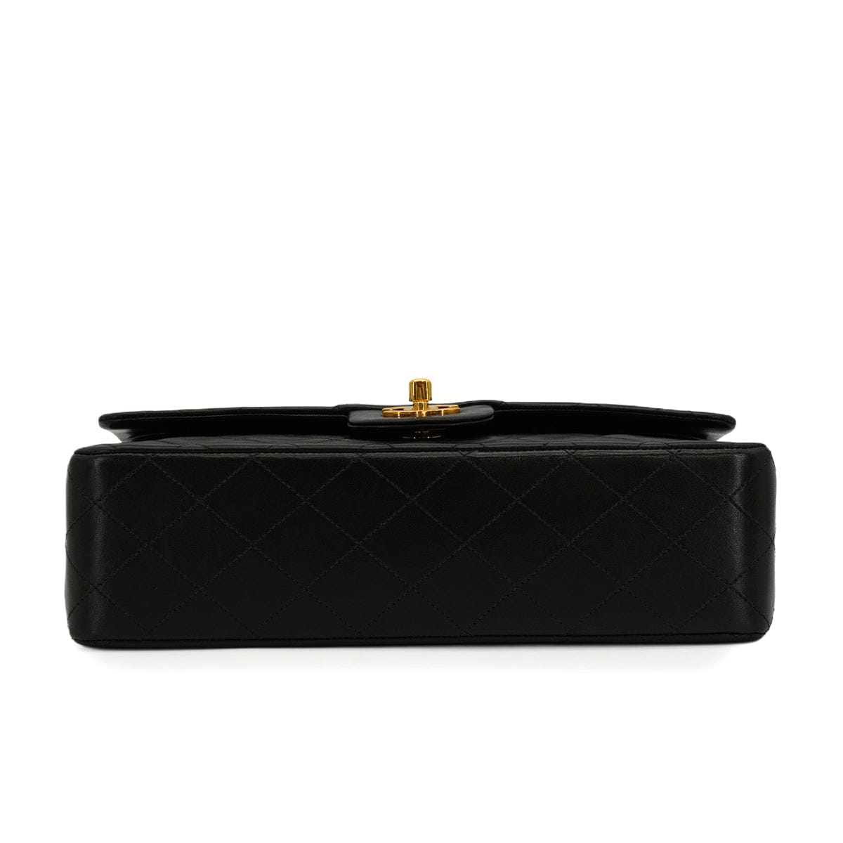 Luxury Promise Japan VINTAGE CHANEL CLASSIC FLAP MEDIUM CHAIN SHOULDER BAG BLACK LAMB SKIN GOLD HARDWARE 90346127