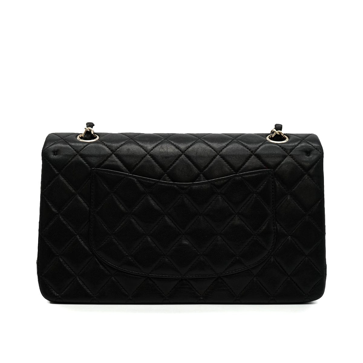 Luxury Promise Japan VINTAGE CHANEL CLASSIC FLAP MEDIUM CHAIN SHOULDER BAG BLACK LAMB SKIN SILVER HARDWARE 90345067